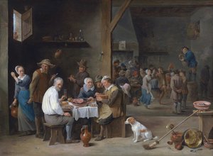 De hammaaltijd door David Teniers the Younger