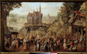 Kermis in Audenarde (België). Feest voor de dorpskerk