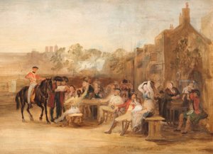 Chelsea-pensionarissen lezen het Waterloo-bericht, 1819