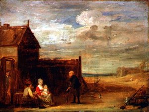 Figuren bij een landelijke herberg door David Wilkie