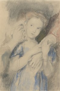 Studie voor De eerste oorbel door David Wilkie