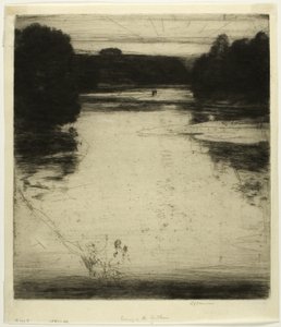 Nagloed (of Avond) op de Findhorn door David Young Cameron