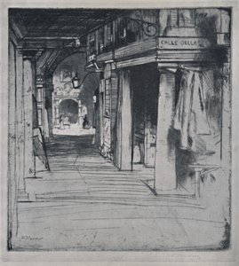 Calle Della Donna, ca. 1900, 1925 door David Young Cameron