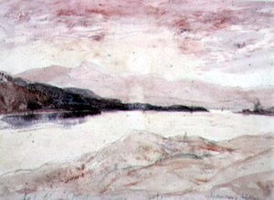 Loch Aline, Argyllshire: Uitzicht vanuit het noorden met het eiland Mull