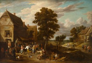 Dansers in een dorpsherberg, circa 1660s door David the Younger (workshop of) Teniers