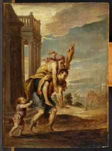 Aeneas vlucht uit Troje