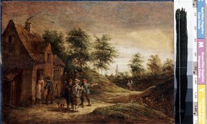 Voor de taverne door David Teniers the Younger
