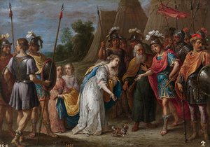 Eustathius pleit voor Armida (Armide) bij Godfried van Bouillon (Godefroy de Bouillon) door David Teniers the Younger