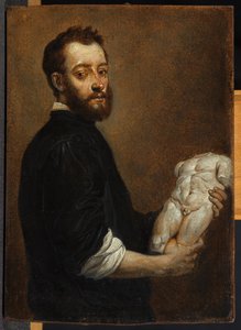Portret van een beeldhouwer, na Giovanni Battista Moroni door David Teniers the Younger