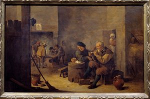 Roken in een herberg. Schilderij door David Teniers II de Jonge (17e eeuw)