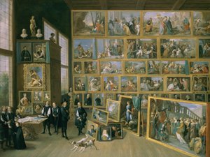 De Aartshertog Leopold Wilhelm (1614-62) in zijn Schilderijengalerij in Brussel door David Teniers the Younger