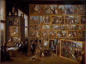 De kunstcollectie van aartshertog Leopold Wilhelm in Brussel door David Teniers the Younger