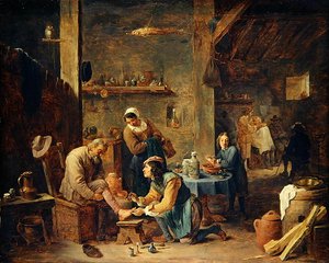 De Kapperszaak door David Teniers the Younger