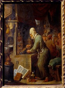 De alchemist door David Teniers the Younger