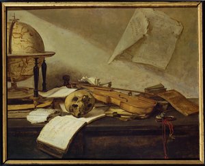Vanite du Savoir - IJdelheid van kennis (schilderij op hout) door David the Younger Teniers