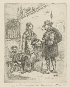 Boer en boerin bij hoeve door David van der Kellen