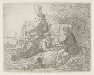 Figuren aan de waterkant door David van der Kellen