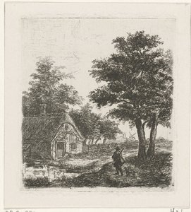 Jager in een landschap