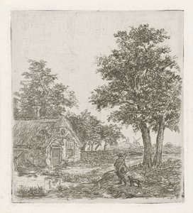 Jager in een landschap