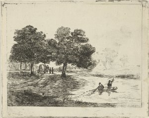 Landschap met vissers