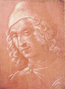 Hoofd van een man (zilverstift op papier)