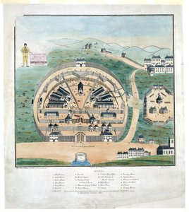 Een weergave van het bloedbad van Amerikaanse gevangenen in Dartmoor Prison, 6 april