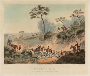 [Vossenjacht] set van vier: (4) Vos gerend naar de Aarde / Zicht op Popes Pit, nabij Walton Heath