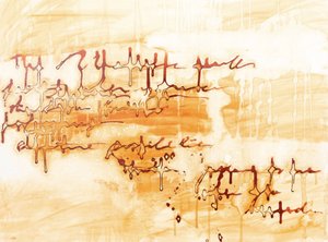 Abstract Warm Script door Deb Chaney