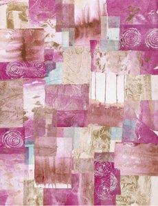 Roze collage met textuur door Deb Chaney