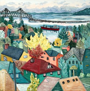 Astoria View, 2015 (acryl op doek) door Deborah Eve Alastra
