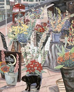 Flower Lady, 2018 (acryl op doek) door Deborah Eve Alastra