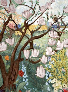 Magnoliaboom, 2019 (acrylverf op doek) door Deborah Eve Alastra