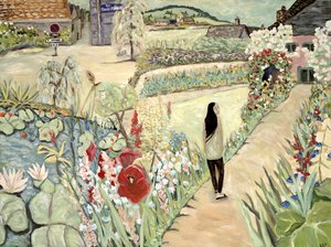 Nita in Giverny, 2017 (acryl op doek) door Deborah Eve Alastra