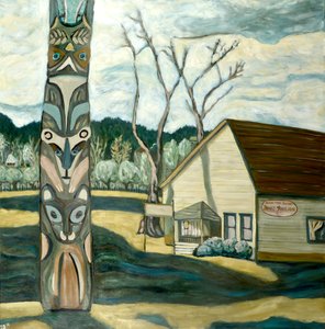 Totem van eiken, 2019 (acryl op doek)