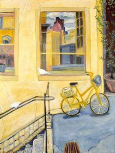 Gele fiets, 2022 (acrylverf op doek)