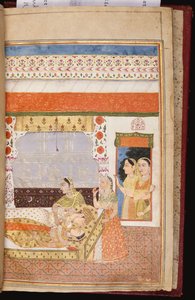 Een hindoeïstisch liefdesverhaal van Manshar en Madh, c.1730 door Deccani School