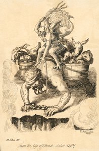 Man bereden door een demon (gravure)