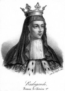 Radegonde, een van de vier vrouwen van Clotaire I door Delpech