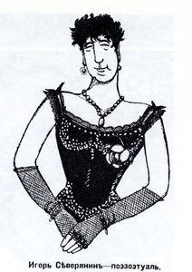 Igor Severyanin 1887-1941 Karikatuur, 1915 door Deni