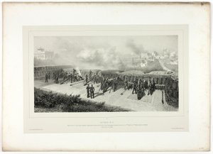 Batterij nr.10, uit Souvenirs d’Italie: Expeditie naar Rome door Denis Auguste Marie Raffet