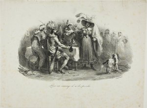 Hij gedraagt zich als een wilde door Denis Auguste Marie Raffet