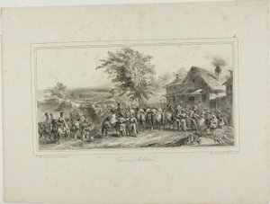 Militair konvooi door Denis Auguste Marie Raffet