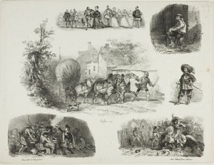 Schetsblad door Denis Auguste Marie Raffet