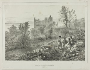 Het kasteel van graaf Woronzoff, Aloupka, de Krim, 12 augustus 1837 door Denis Auguste Marie Raffet