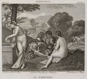 Denis-Sébastien Leroy, Antoine-Claude-François Villerey en Chataigner - Het concert, naar Giorgione - 1802-1815 door Denis Sebastien Leroy