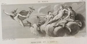 Denis-Sébastien Leroy, Antoine-Claude-François Villerey en Chataigner - Mercurius en de liefde, naar Eustache Le Sueur - 1802-1815 door Denis Sebastien Leroy