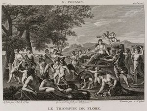 Denis-Sébastien Leroy, Chataigner en Niquet - De triomf van Flora, naar Nicolas Poussin - 1802-1815 door Denis Sebastien Leroy