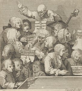 Een koor van zangers, ca. 1800