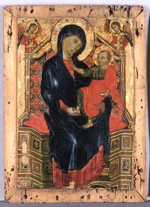 Madonna met Kind en twee Engelen op de troon, c.1300