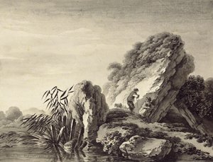 Herdersscène in een zuidelijk landschap door Deodatus de Roger